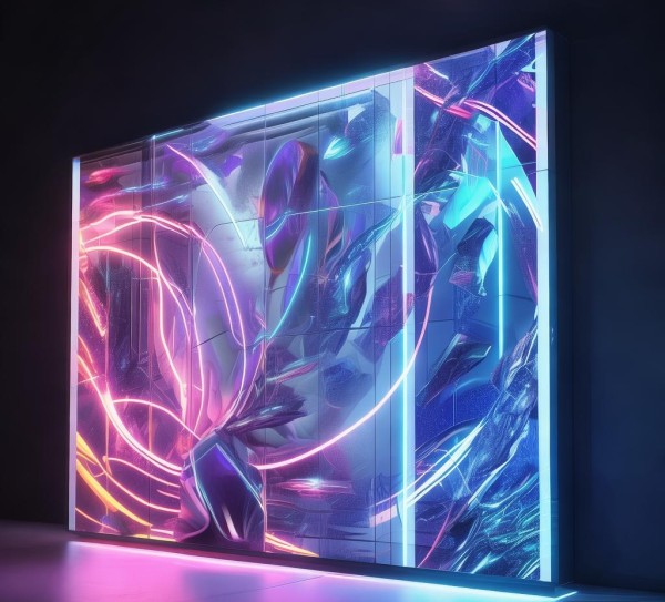 科技背景墙，创意与时尚的未来设计